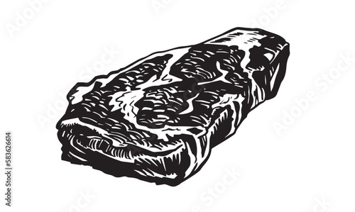 Vector steak isolated on white , grilled meat illustration, food element