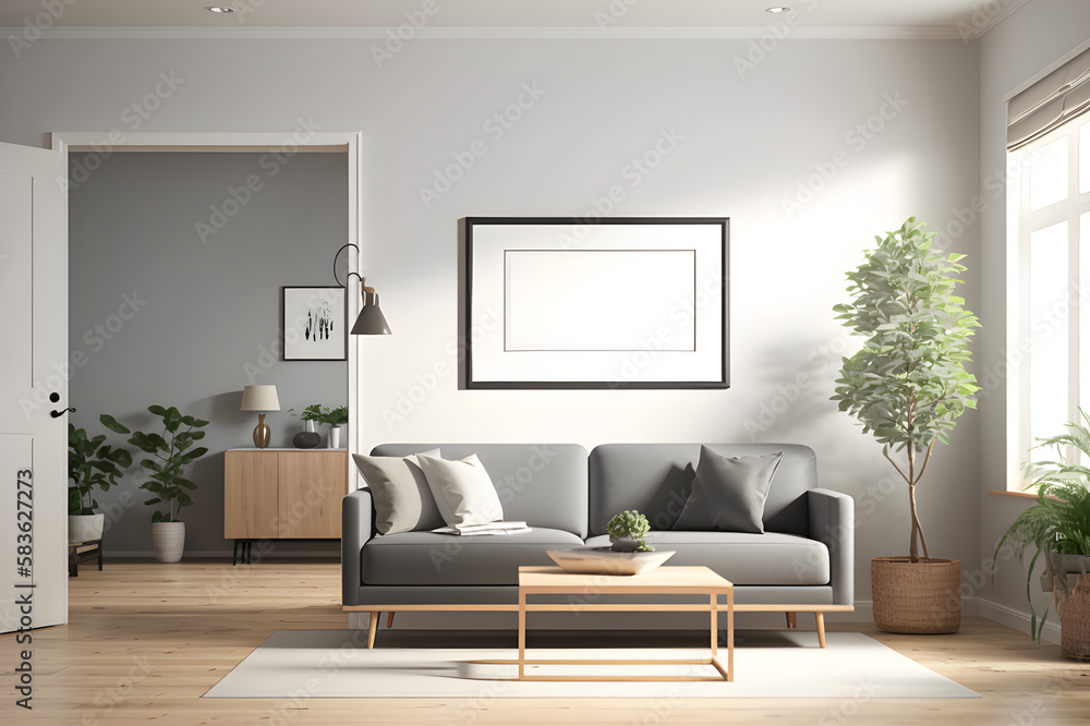 Eine Leinwand für die Kreativität: Gerahmtes Bild im stylishen Wohnzimmer Eine Leinwand für die Kreativität: Gerahmtes Bild im stylishen Wohnzimmer