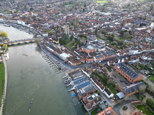 Aerial capture of Henley-on-Thames in Oxfordshire