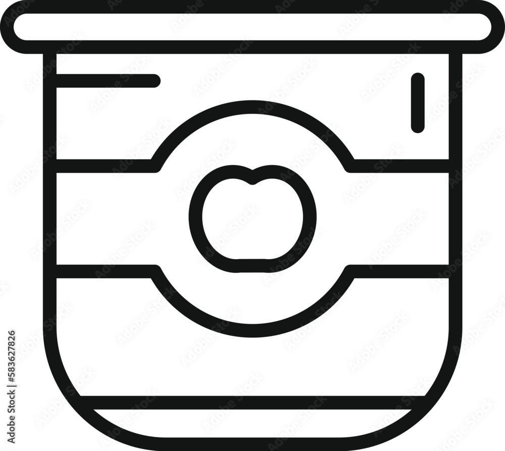 Fruit meal box icon outline vector. Lunch food. Snack container Fruit meal box icon outline vector. Lunch food. Snack container
