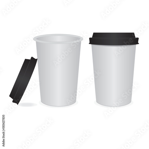 Realistic coffee cups isolated on a white background