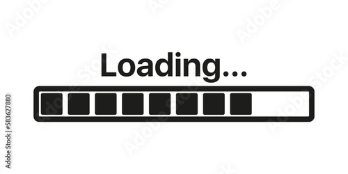 Download vector illustration. File download, 50 percent, internet, graph with load text, download arrow. Loading concept. Vector line icon for Business and Advertising