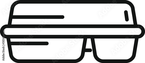 Plastic food box icon outline vector. School lunch. Bag tray