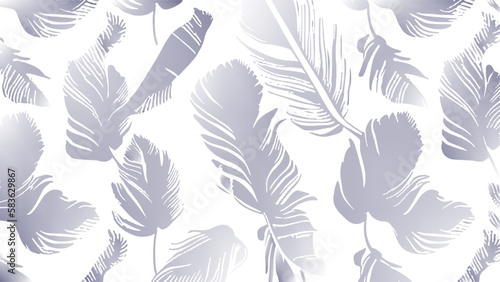 Silver gradient feather pattern background