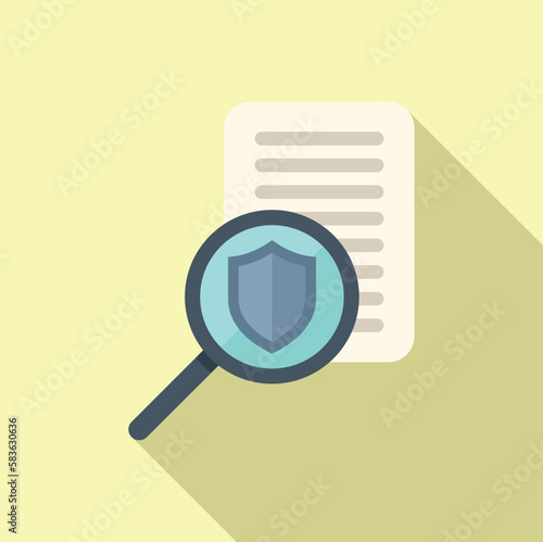 Document liability icon flat vector. Money policy. Security accident