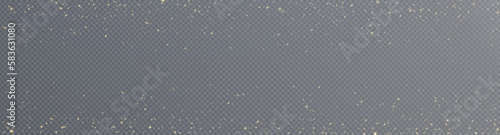 Christmas background. Powder dust light PNG. Magic shining gold and white dust. Fine, shiny dust bokeh particles fall off slightly. Fantastic shimmer effect. Vector illustrator. 