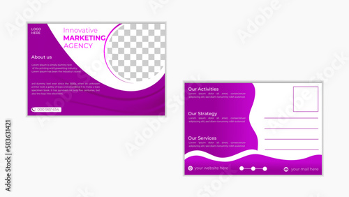 Modern creative professional corporate postcard design vector template, abstract background, easy to use and edit.