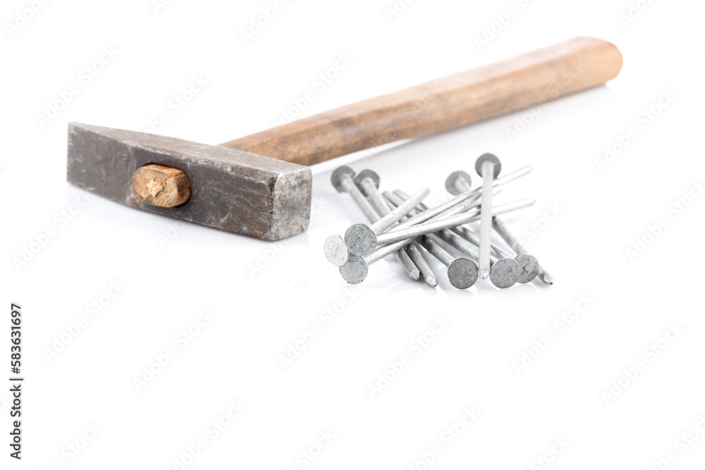 old hammer and nails