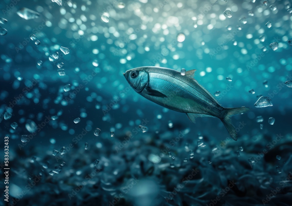 Fototapeta premium Fish under water. Generative AI.