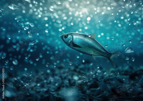 Fish under water. Generative AI.