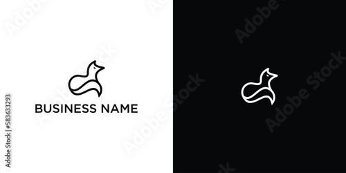 fox outline logo vector icon illustration