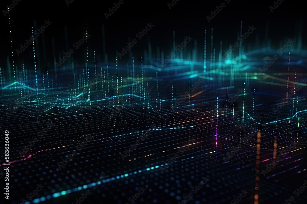 Cryptocurrencies Data technology background. Abstract background. Connecting dots and lines on dark background. Generative AI. Cryptocurrencies Data technology background. Abstract background. Connecting dots and lines on dark background. Generative AI.