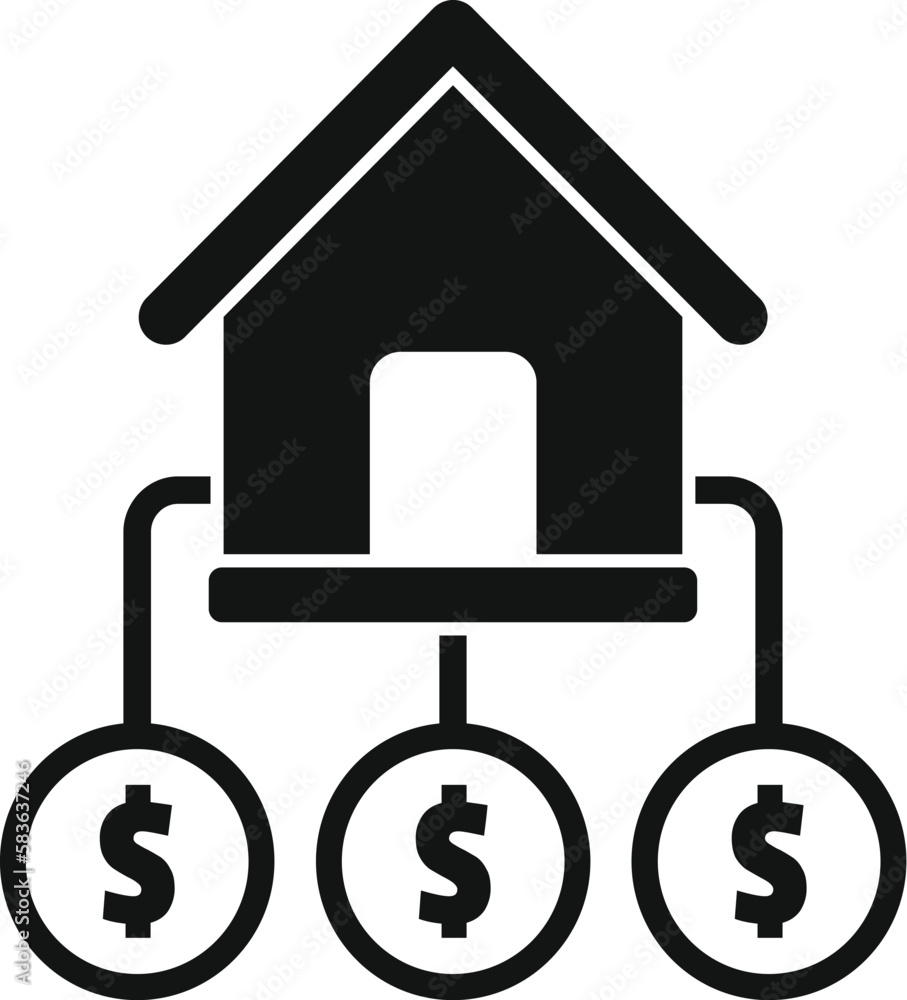 Secured finance home icon simple vector. Policy risk. Money injury Secured finance home icon simple vector. Policy risk. Money injury