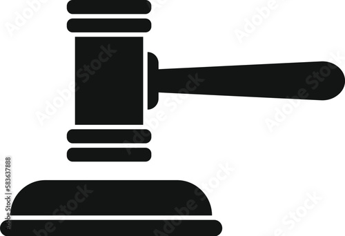 Judge gavel icon simple vector. Policy liability. Security finance