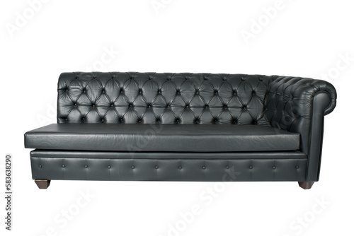 black leather sofa