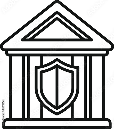 Bank icon outline vector. Policy risk. Accident injury