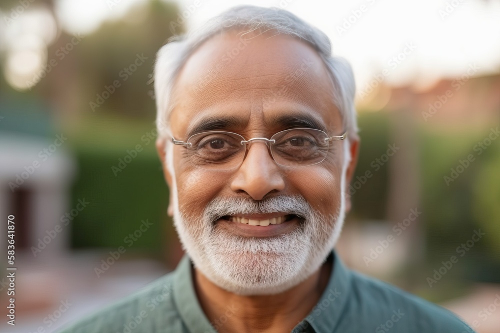 Close-up portrait of confident and happy Indian elderly man Close-up portrait of confident and happy Indian elderly man