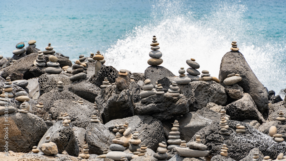 Steinformationen auf der Insel La Réunion im Indischen Ozean (Frankreich)