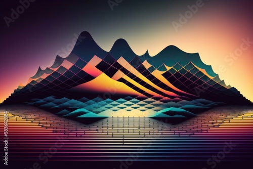 Abstract background with mountains