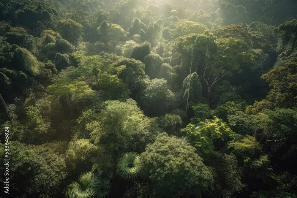 tropical forest created with Generative AI technology tropical forest created with Generative AI technology