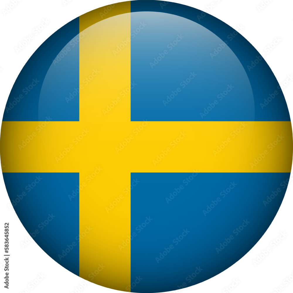Sweden flag button. Emblem of Sweden. Vector flag, symbol. Colors and proportion correctly. Sweden flag button. Emblem of Sweden. Vector flag, symbol. Colors and proportion correctly.