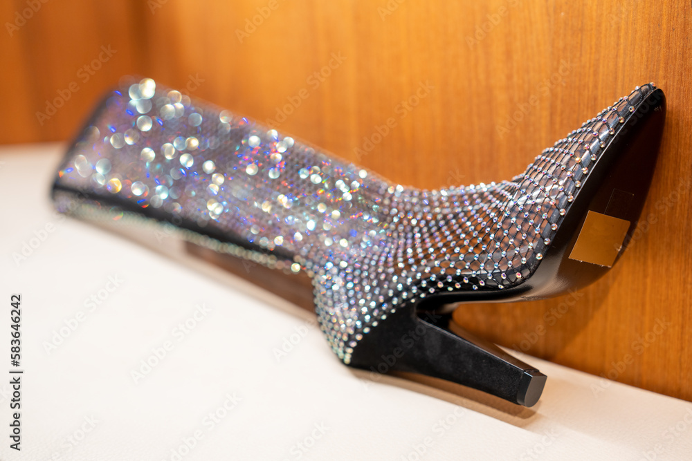 Elegant women's boot in a store Elegant women's boot in a store