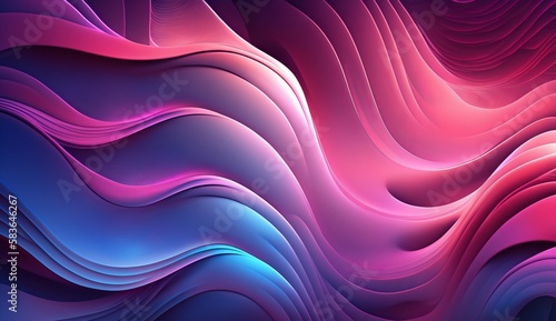 Electric Swirls: Abstract Waves in Pink and Blue - AI Generated 