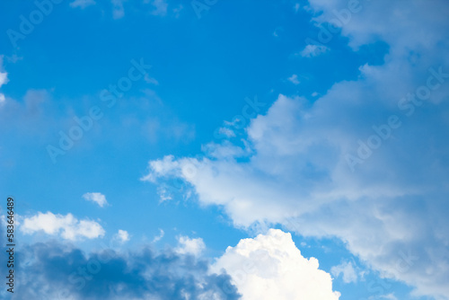 A blue sky white clouds on nature summer weather background