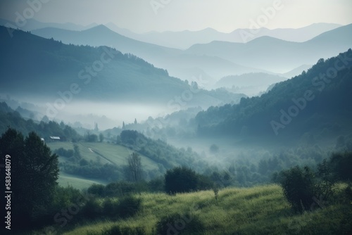 mountains in the morning -Created with generative ai