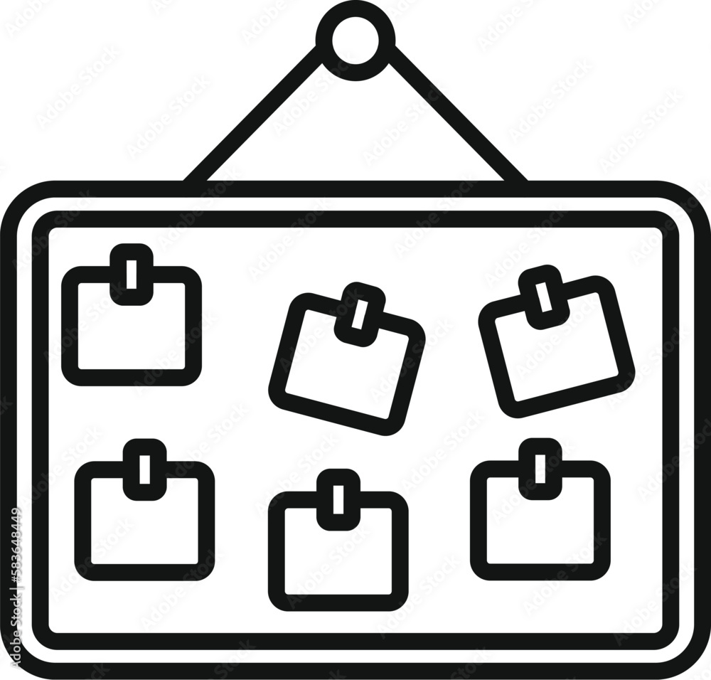 Rush job board icon outline vector. Office work. Computer time Rush job board icon outline vector. Office work. Computer time