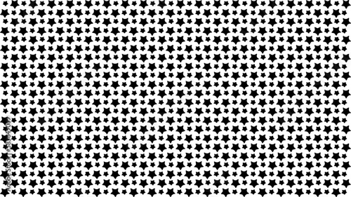 Simple black and white pattern with stars. Repeating textured vector background.