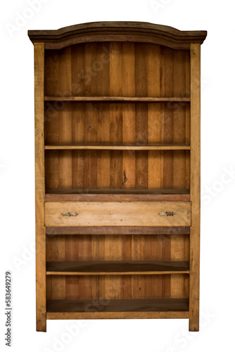 wooden shelves isolated