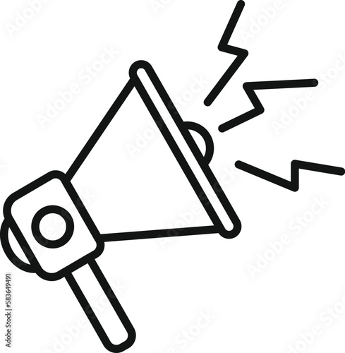 Job megaphone icon outline vector. Rush person. Delivery time