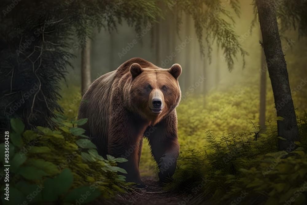Bear in the forest, AI generated Bear in the forest, AI generated