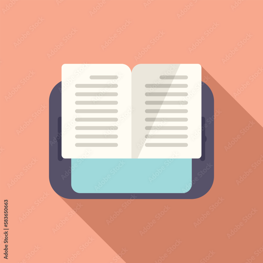 Research book icon flat vector. Digital report. Computer finance Research book icon flat vector. Digital report. Computer finance