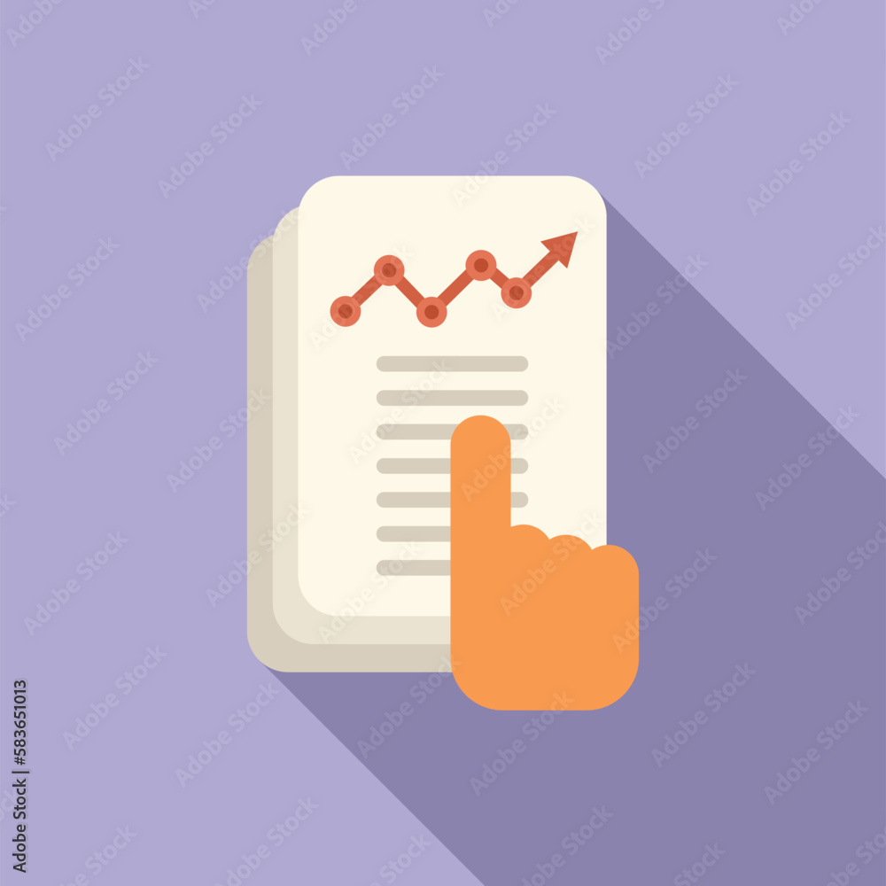 Finance report icon flat vector. Business digital. Data study Finance report icon flat vector. Business digital. Data study