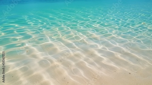 Abstract beautiful sandy beaches background with crystal clear waters of the sea and the lagoon Generative AI