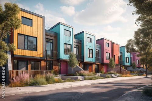 town houses in the city created with Generative AI technology © Robert Herhold