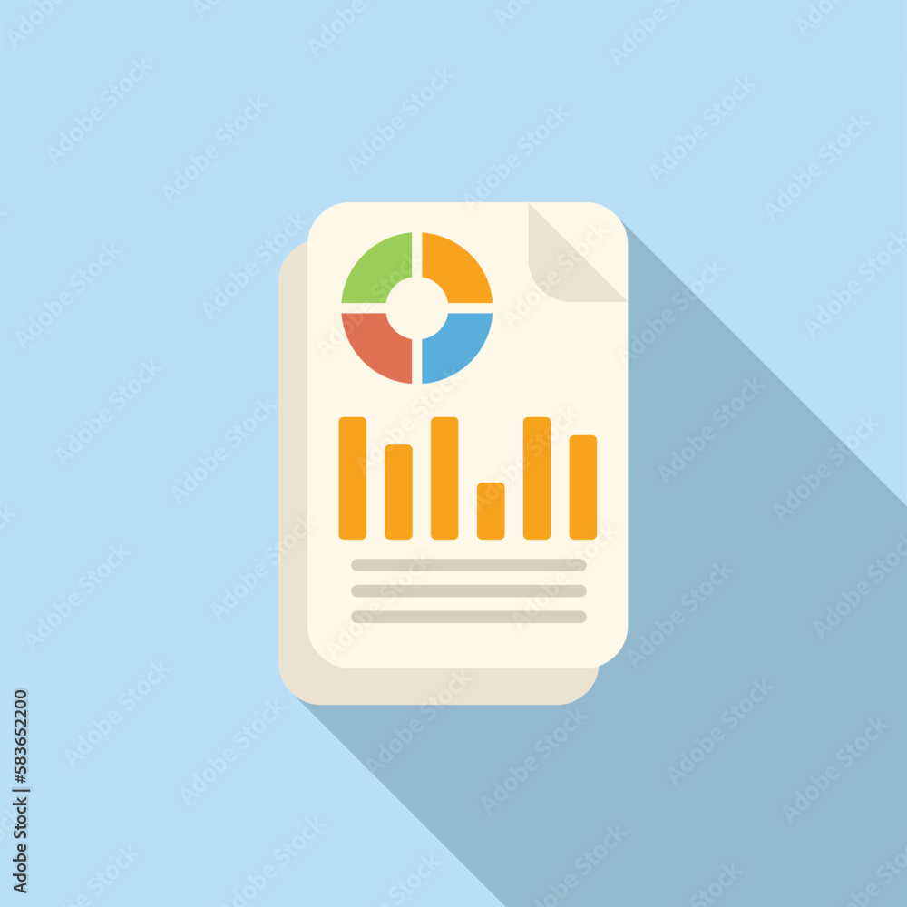 Business report icon flat vector. Digital data. Finance seo Business report icon flat vector. Digital data. Finance seo