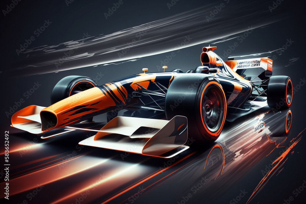 Super car Formula 1 one racing automobile concept design. Fast speed race car automotive concept. Ai generated