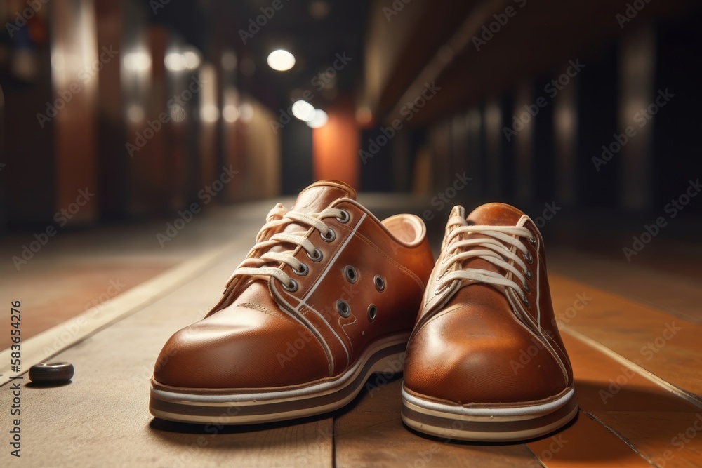 Bowling shoes creative illustration. AI generated Bowling shoes creative illustration. AI generated