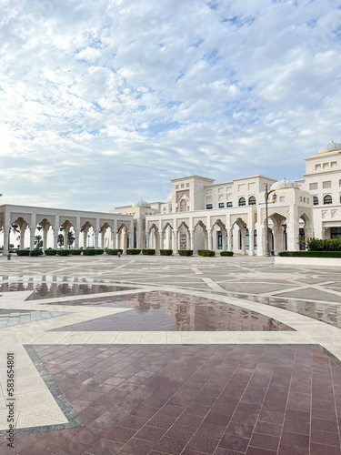 Abu Dhabi, United Arab Emirates, January, 6, 2023. Presidential Palace, Palace of Qasr al-Watan (the Palace of the nation) outside in Abu Dhabi city in Arab Emirates