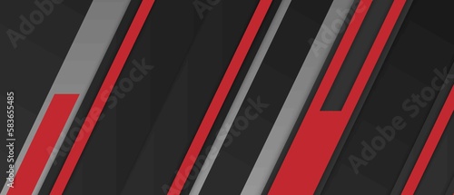 Abstract modern red black background with lines arrow geometric overlap shape elements