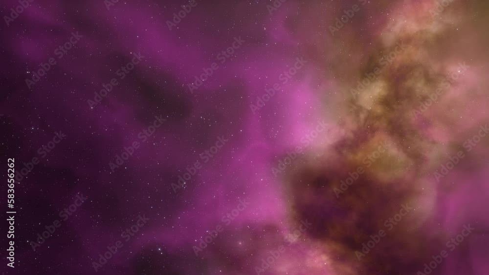 Traveling through space nebula and star fields in deep space. 3D animation
Traveling through space nebula and star fields in deep space. 3D animation