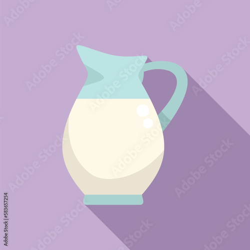Milk jug icon flat vector. Food protein. Health product