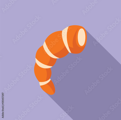 Shrimp icon flat vector. Protein food. Vitamin nutrient