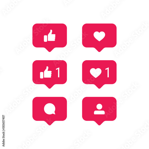 Instagram notifications icon set