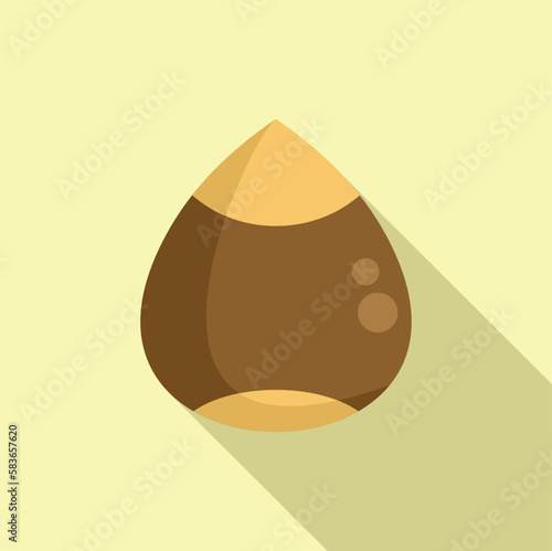 Nut icon flat vector. Food protein. Vitamin healthy