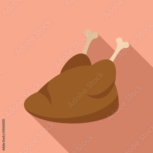 Chicken meat icon flat vector. Food protein. Grain meal