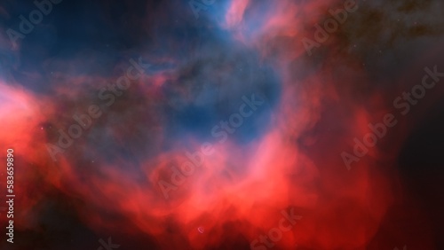 bright nebula, nebula in space, majestic red-purple nebula, beautiful space background 3D render  © ANDREI